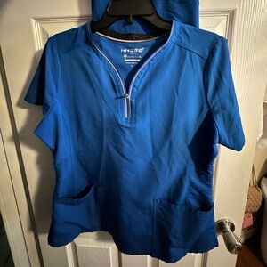 Royal Blue Healing Hands Scrubs Set